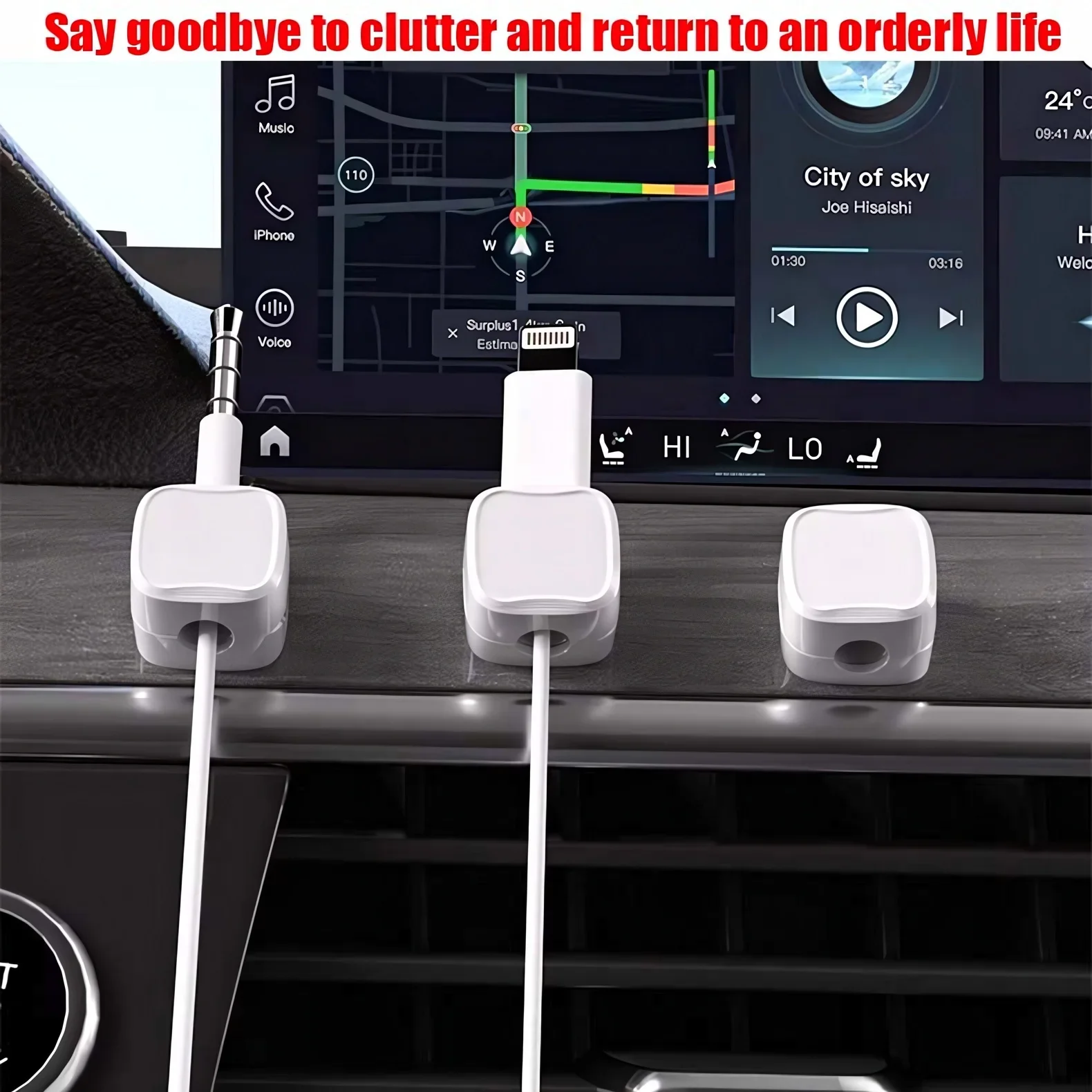 Magnetic Cable Holder Self Adhesive Cord Clip for Car Home Office