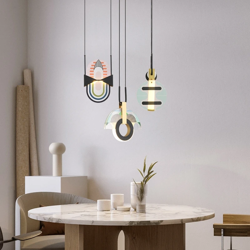 

Italian Design geometric pendant light Fashion Art hanging colorful light Modern Interior Kitchen Living Room Restaurant bedroo