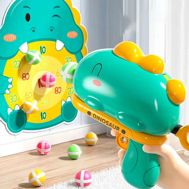 Montessori Dart Board Kids Toys Throw Sports Dinosaur Shooting Gun Family Indoor Outdoor Games Target Sticky Balls Childern Gift dinosaur shape flying disc launcher outdoor fun game sensory toys foot step catapult flying saucer catching training sports toy