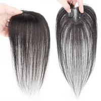 Cheveux humains petit coeur de pêche Invisible respirant pièce de cheveux droite Topper augmenter le Volume de vente pour les femmes cheveux amincissants 3