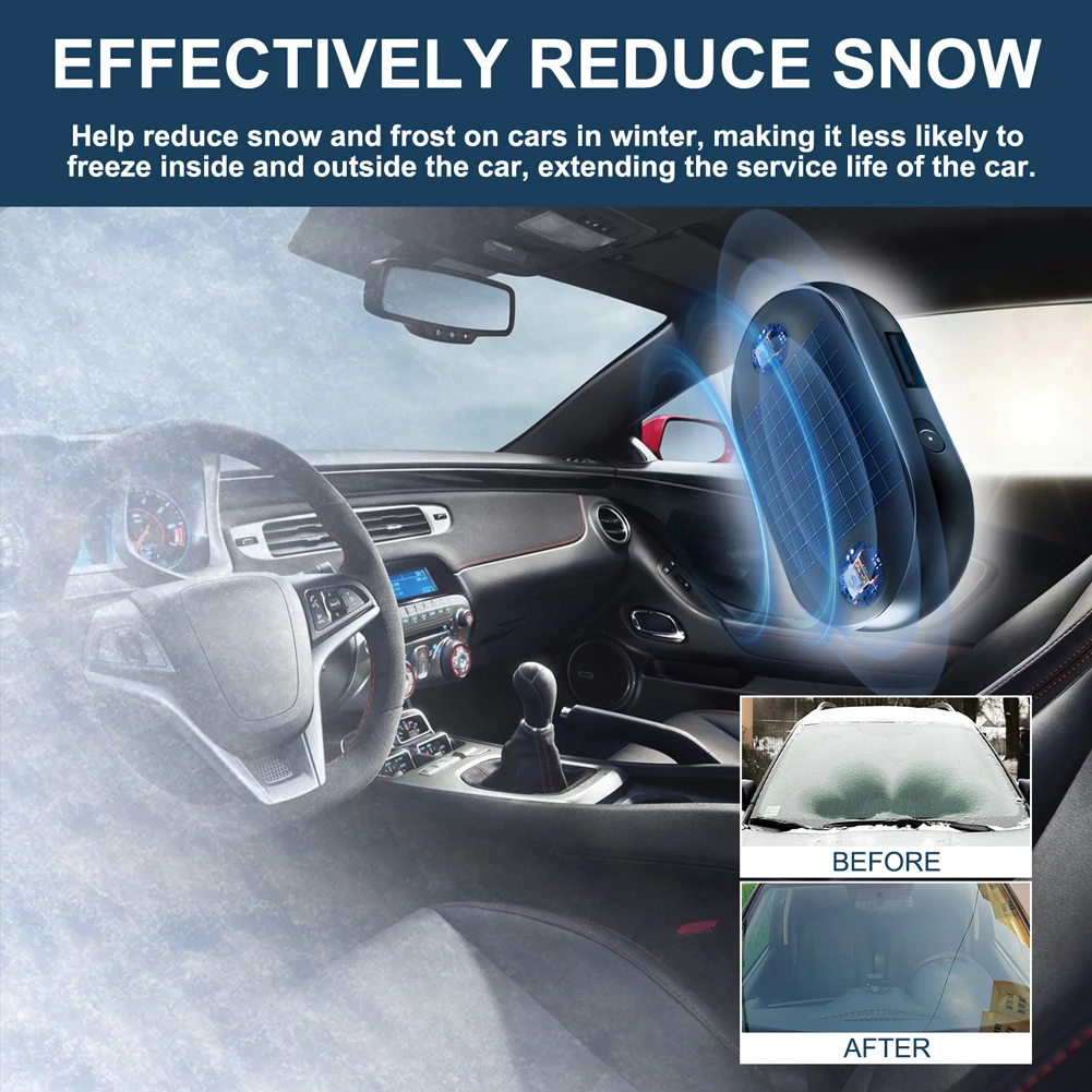 Windshield Defroster Snow Plow Antifreeze Car Electromagnetic Molecular Defroster Front Rear Windshield Car Snow Removal Instrument Solar Antifreeze