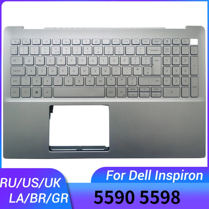 

Новинка для Dell Inspiron 5590 5598 Клавиатура для ноутбука с подсветкой верхней крышки с поддержкой русского, английского, Латиноамериканского, испанского, бразильского и немецкого языков и упором для рук