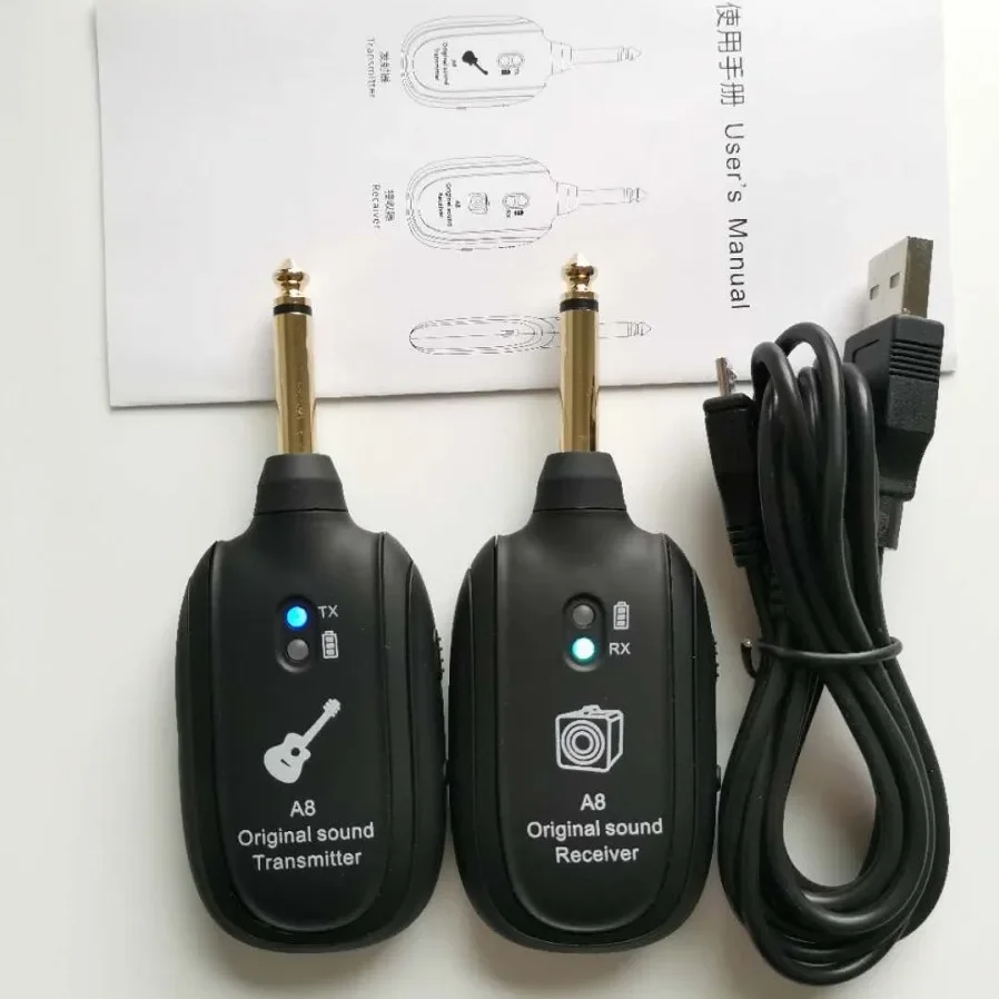 Guitar Wireless System Transmitter Receiver Built-in Rechargeable Wireless Guitar Transmitter for Electric Bass wireless guitar transmitter