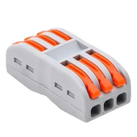High Quality PCT-223 Quick Wire Connector 2-Position 3 in 3 Out Push-in Press Universal Hard Soft Cable Splice Terminal Block 3