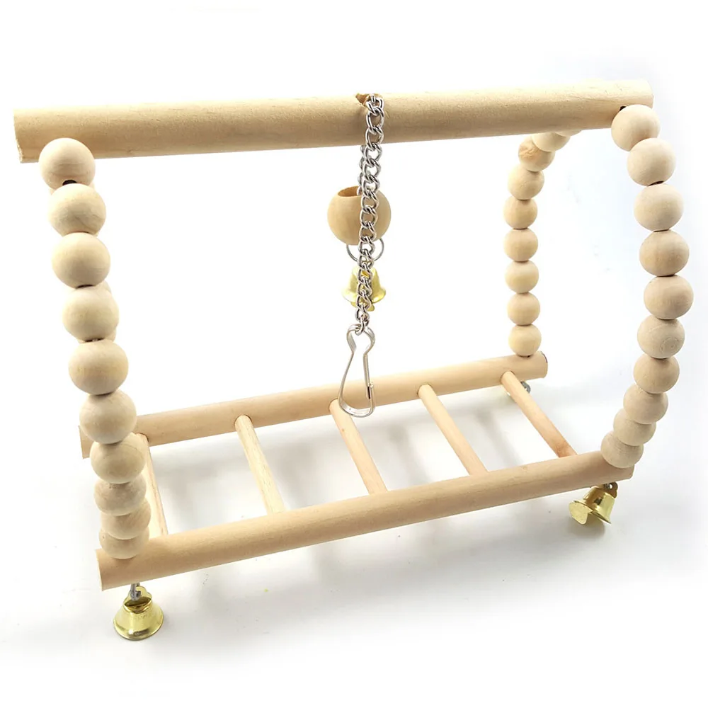 Bird Parrot Toys Wooden Swing Hanging Swing Climbing Ladders Bridge Cockatiels Bird Cage Supplies