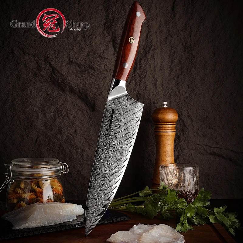 HEZHEN 7 Inch Bone Chopper Knife 67 Layers Damascus Steel Super Cook K –  HEZHEN CUTLERY