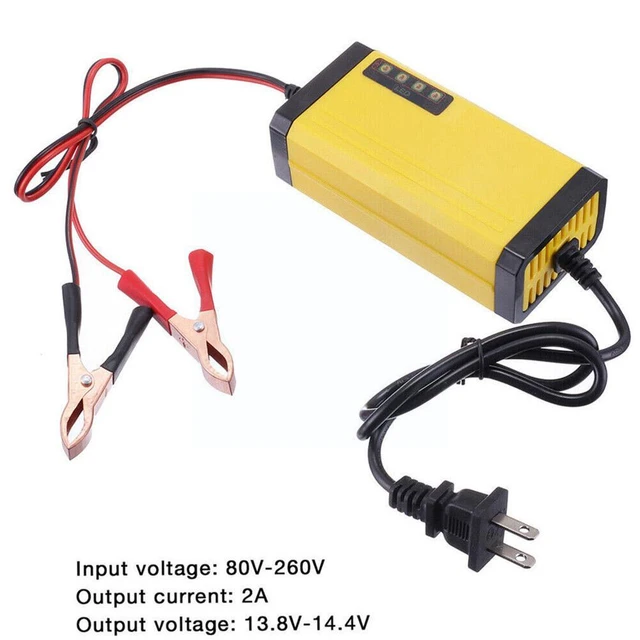 12V 2A Auto Auto Batterie Ladegerät Led-anzeige 220V 110V EU UNS Smart  Automotive Lkw Motorrad Auto ladegerät Für 12V 12AH 14AH S5W0 - AliExpress