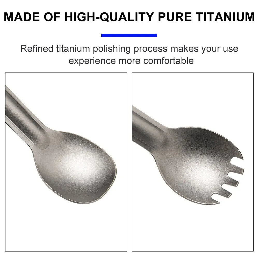 Camping Titanium Spork Spoon Outdoor Lightweight Fork Tableware Portable Picnic Hiking Travelling Ultralight Dinnerware camping cutlery