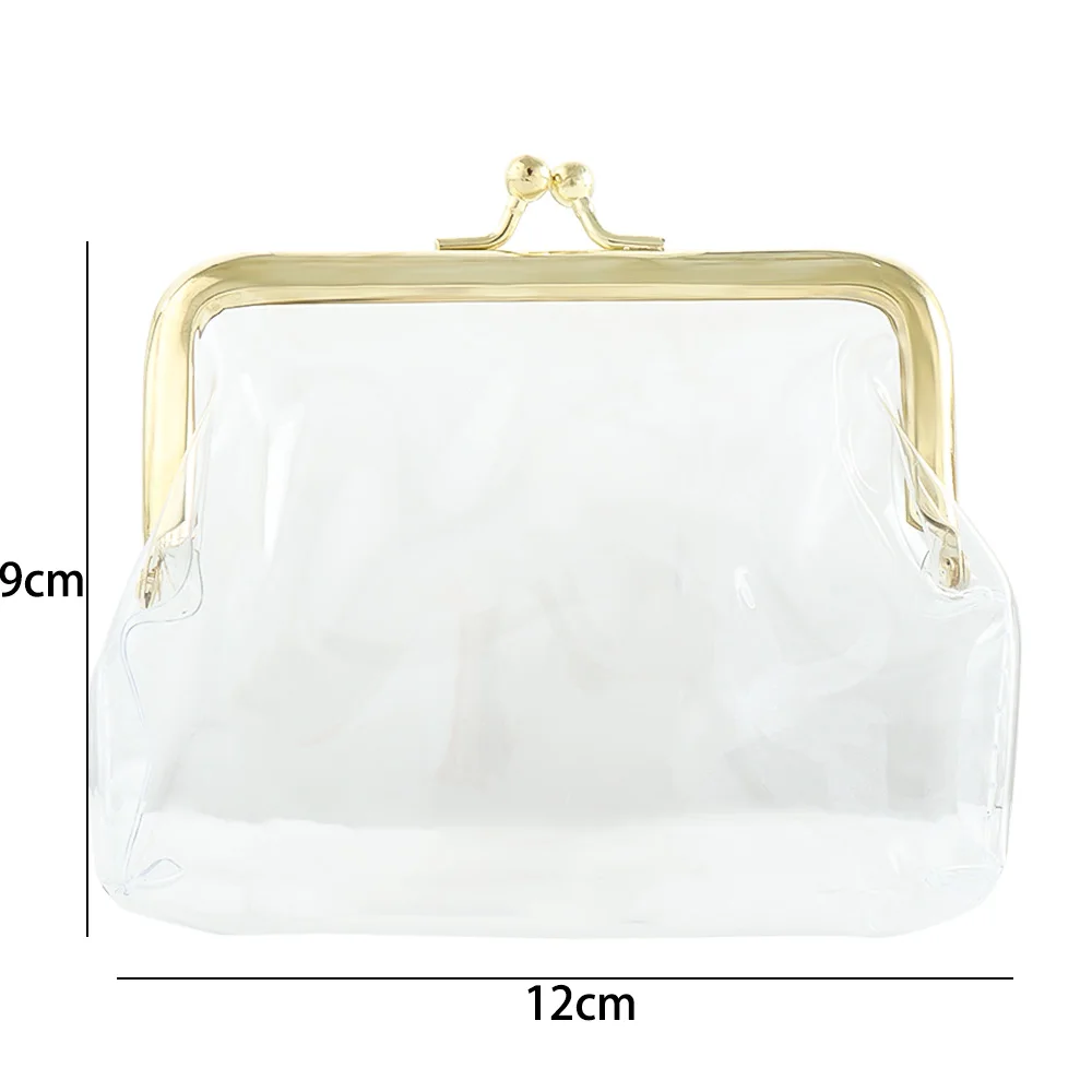 2024 Transparent Coin Purse Lipstick Credit ID Card Iron Mouth Clip Bank Card Bus Card Card Holder Change Purse Small Wallet