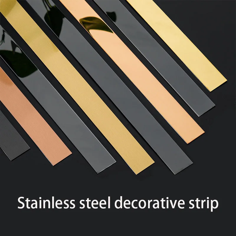 Titanium, stainless steel, metal flat decorative lines, background wall, ceiling, edge wrapping edge closing self-adhesive lines
