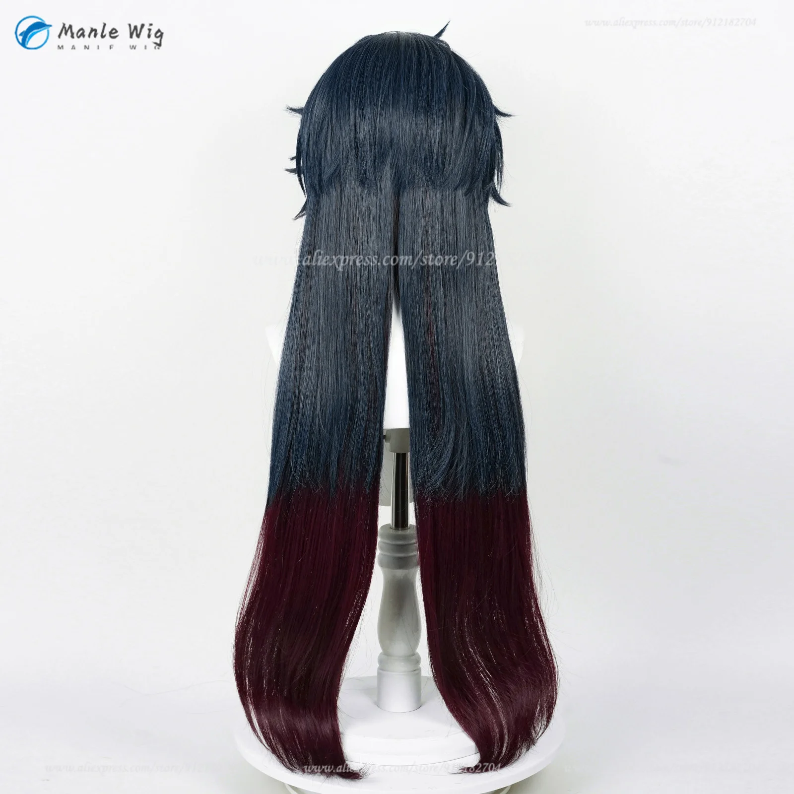 Blade Cosplay Perücke 100cm Dunkelblau Dunkelrot Heat Resistant Synthetik Anime Party 7