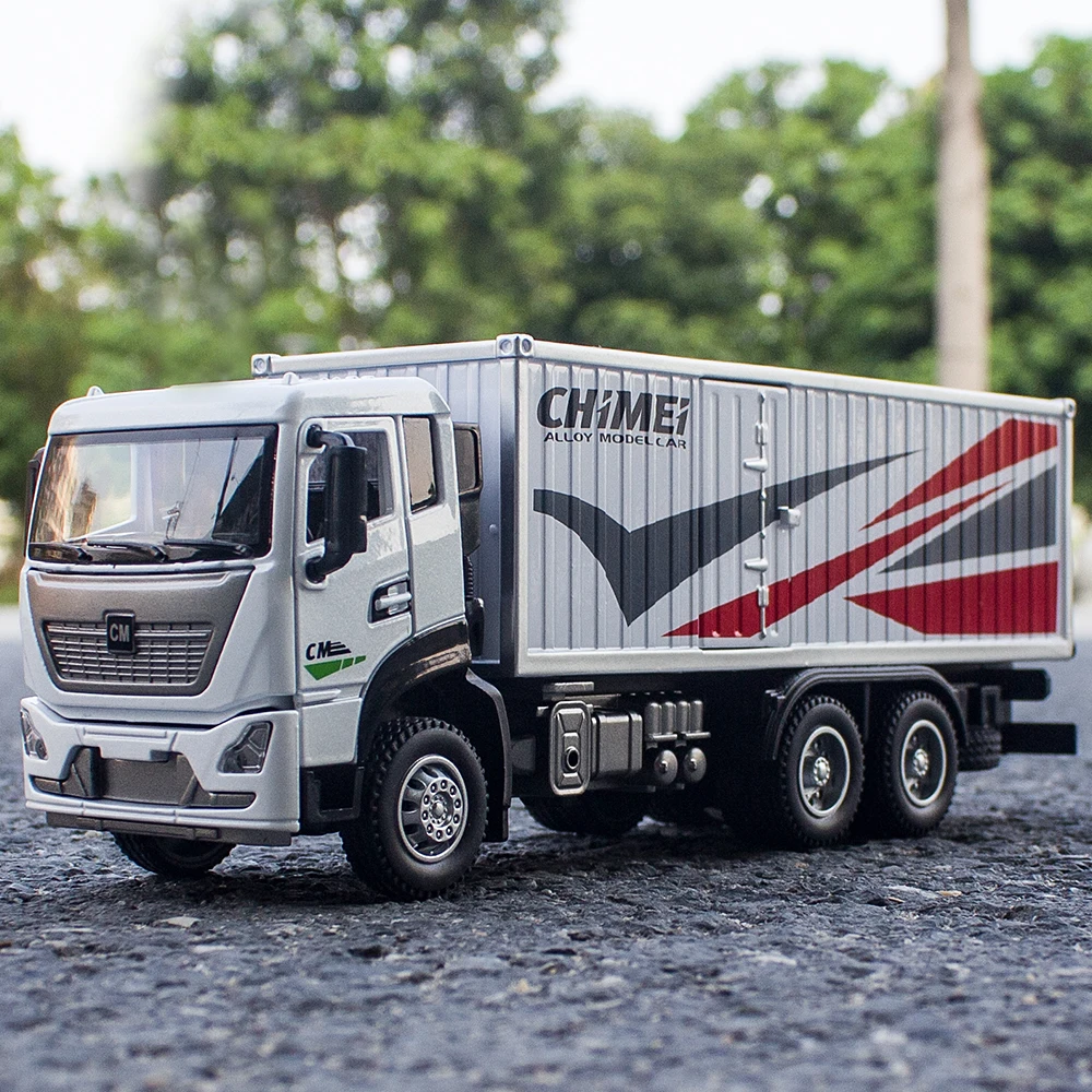 1:32 Lega Camion Modello Di Auto Contenitore Camion Container Ingegneria Trasporto Veicolo Suono E Luce Giocattolo Auto Regalo