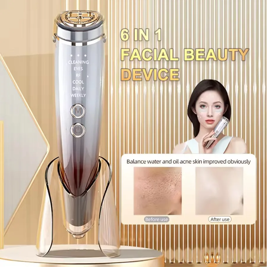 6In1 EMS Face Facial Massage Machine Care Lifting Device Facial Massager Photon Light Therapy Face and Neck Massager
