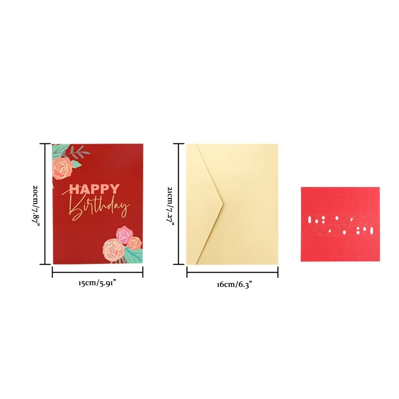 

Happy Birthday Card for Kids Wife Husband 3D for Pop Up Cards Cake Greeting Cards Postcards Gifts with Envelope M76D