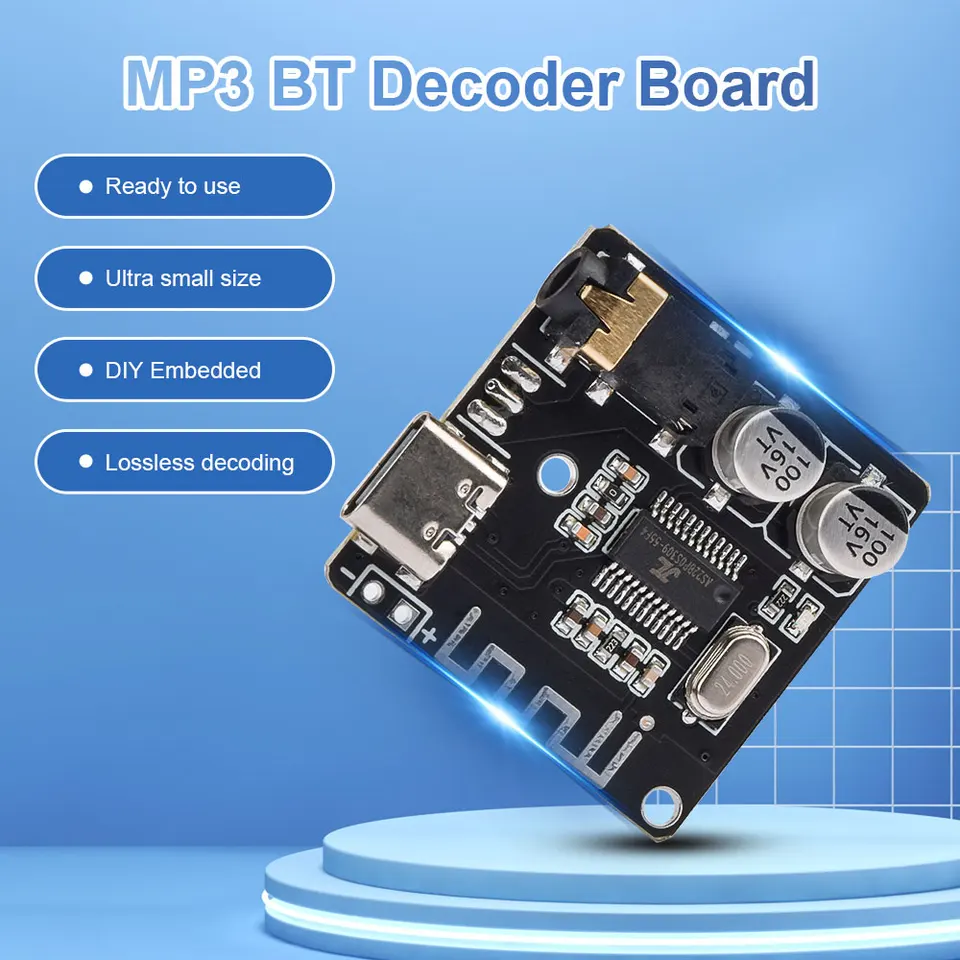 2 Moduli Audio Bluetooth 5.0 VHM-314 - Scheda Decoder MP3 Lossless 3.7-5V Con Uscita Stereo 3.5mm - 2