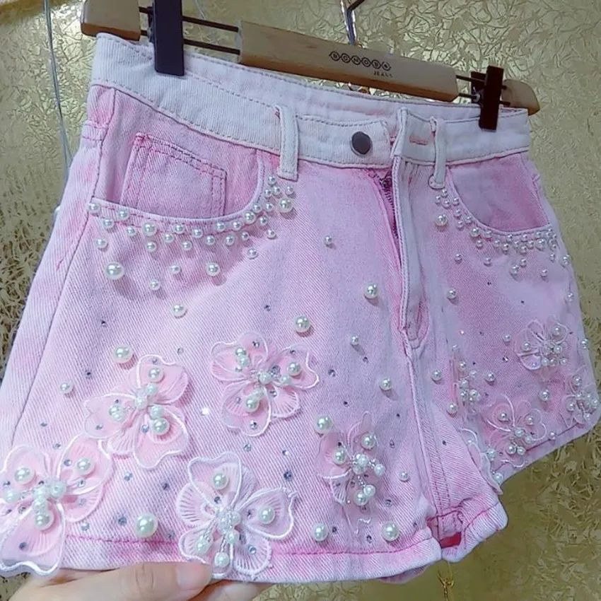 short-en-jean-perle-taille-haute-pour-femme-short-a-fleurs-brillantes-jambe-large-mode-estivale