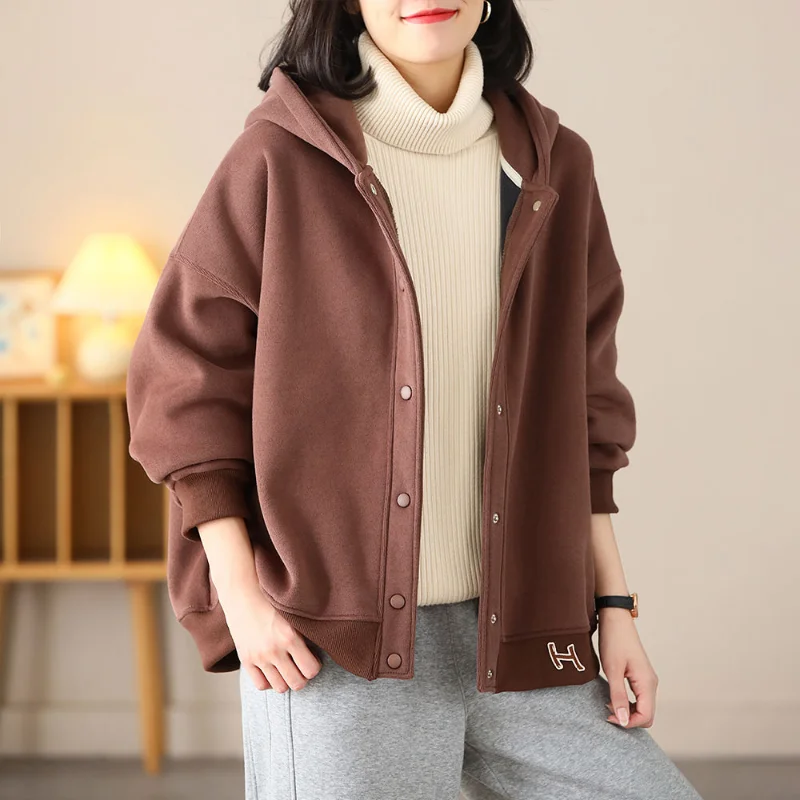 New Oversized Hoodie Sweatshirts Women Spring Autumn Jacket Long Sleeve Casual Korean Fashion Tops Cardigan Vintage Coat