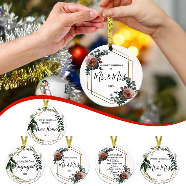 Free Shipping Our First Christmas Married Ornament 2024 Bridal