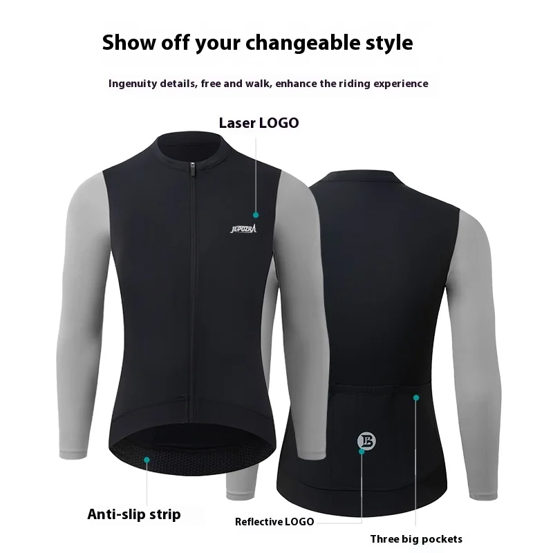 Long Sleeve MTB Cycling Jersey for JEPOZRAWomen Race Fit Road Bike Riding Clothing Bicycle Shirts Breathable Jersey with Pockets