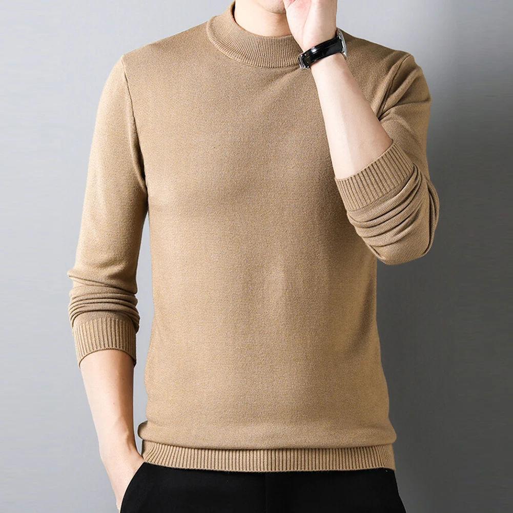 

Knitwear Sweater Casual Mens Clothing Daily For Vacation Half Turtleneck Holiday Knitwear Sweater Mock Neck O Neck