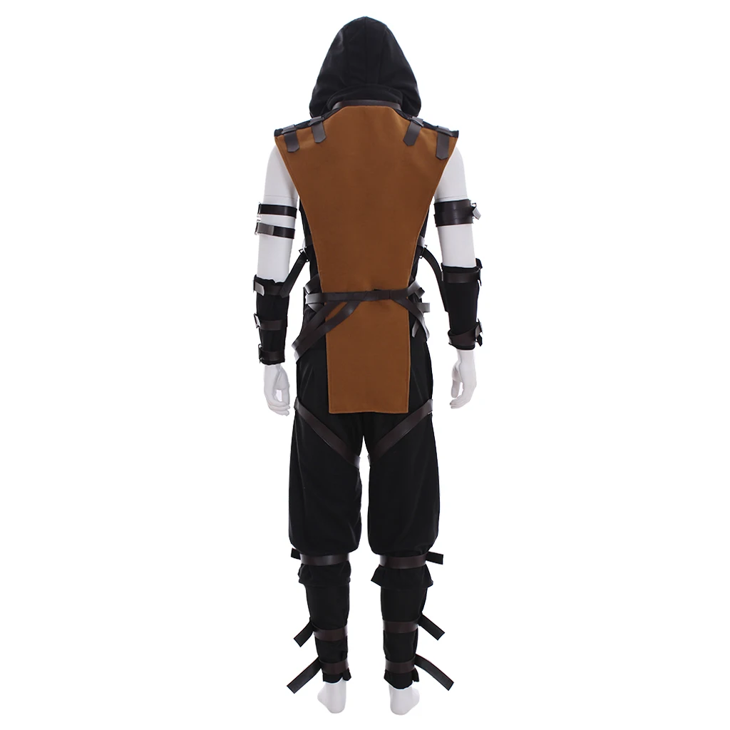 Mortal Kombat X Scorpion Hanzo Hasashi Shirai Ryu Warrior Cosplay Costume for Men (Unofficial)