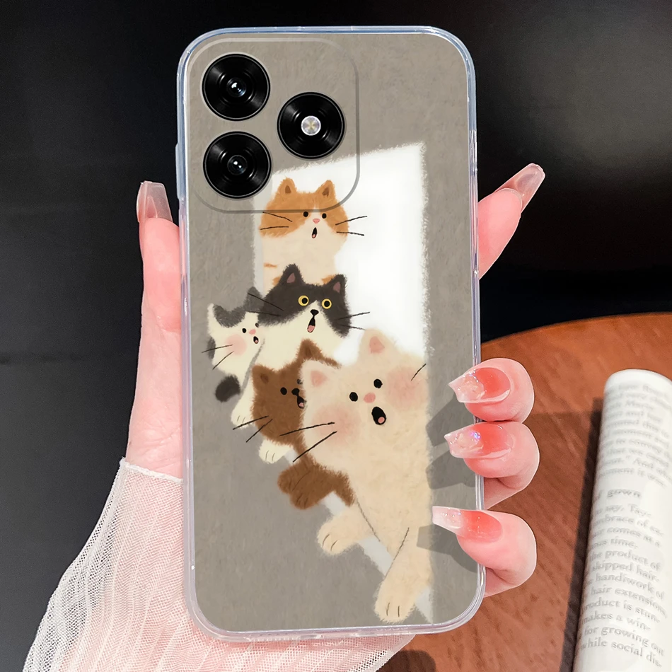 Lovely Animal Cartoon Soft Clear Silicone Phone Case - Lightweight and Durable Cover
