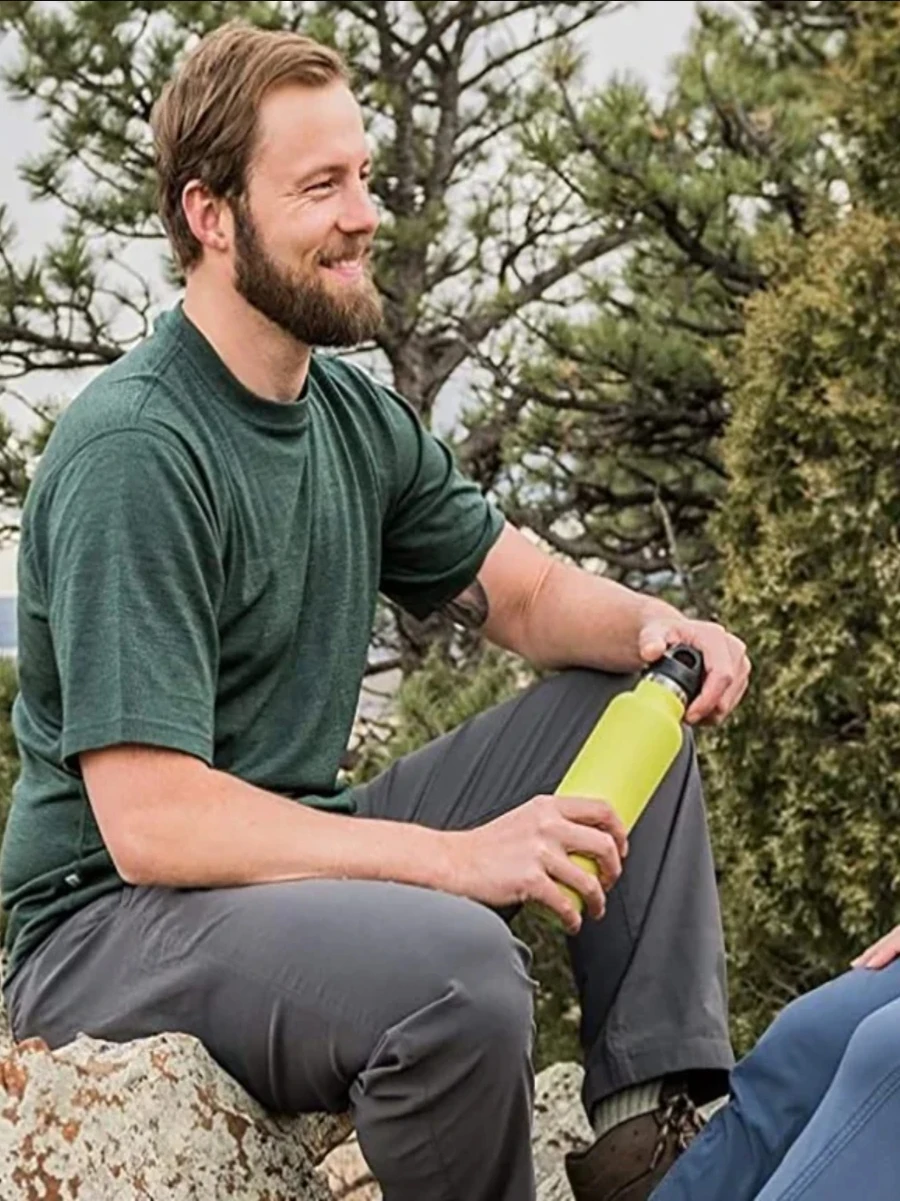 Qui Dry Merino Wool T-irt Men's ort Sve round Ne Outdoor Sports Anti-Odor Breathable European Size Oversized