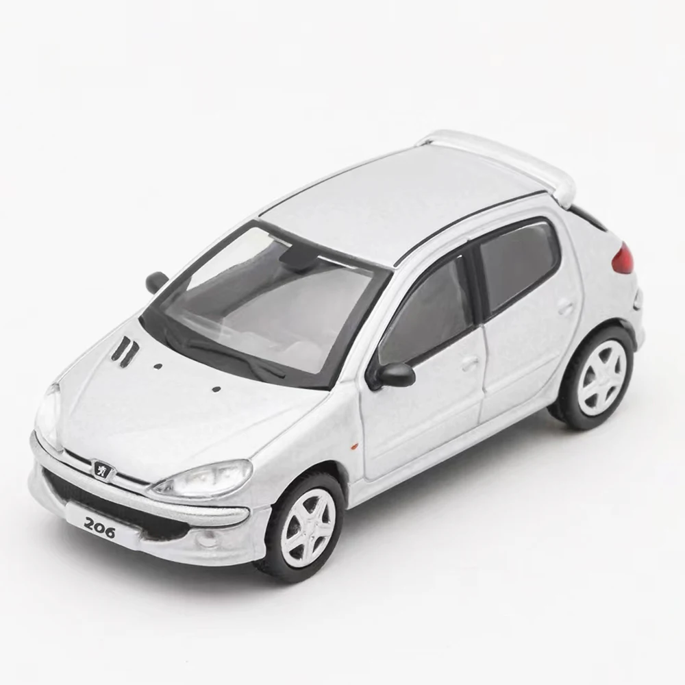 DCT 1/64 206 Model Car Vintage Vehicle Hatchback Diecast Car Collection Toy Station Vehicle Gift For Adults With Display Case 4