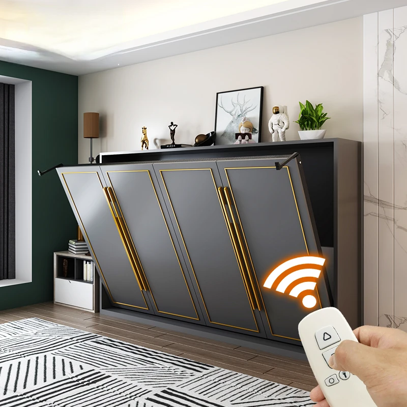 

Side Flip Wall Electric Multi-Function Invisible Bed with Sofa Murphy Bed Electric Remote Control Flip Automatic Folding Bed