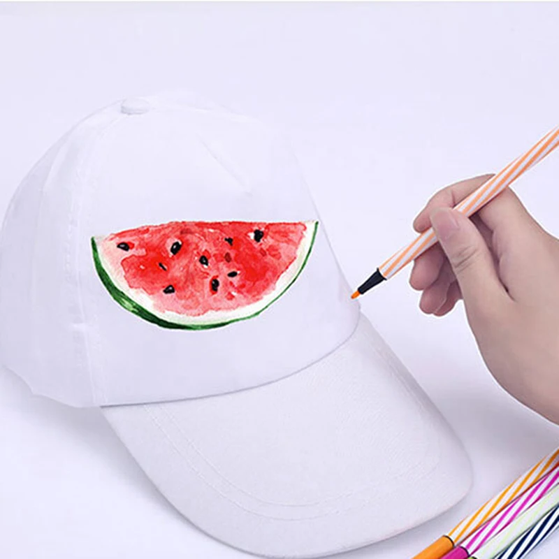 

White Caps DIY Hand-painted Hip Hop Caps Blank Baseball Hat For Kids Party Decoration Gift Favors Golf ball Street Hat Men Women