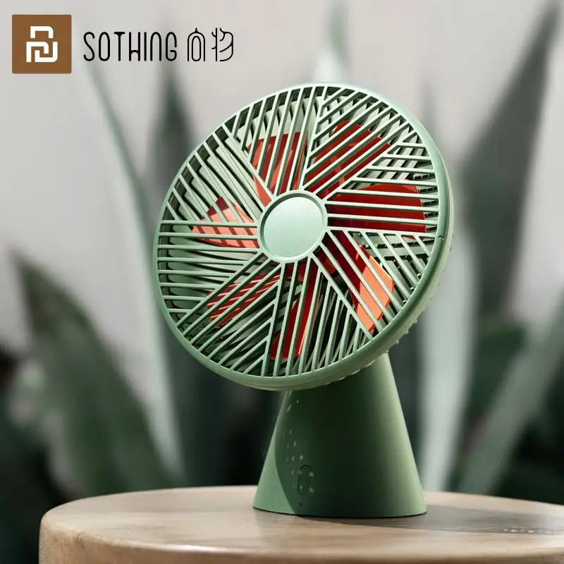 Top Sothing Desktop Fan Rainforest Version Mini Fan Rechargeable Handheld Removable Super Wind Silent Fan Cooler For Home