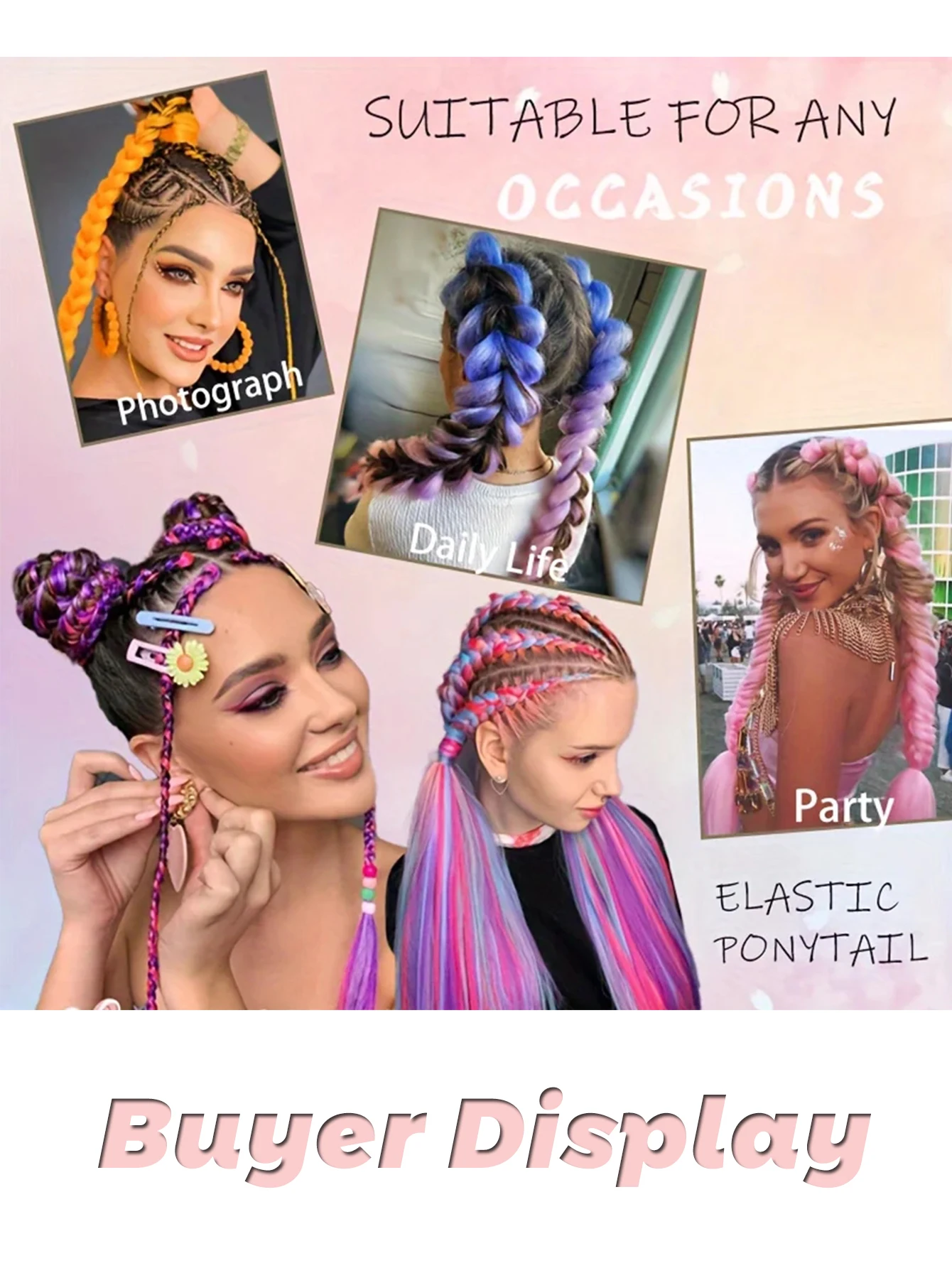 Synthetic Afro Ombre Braiding Hair Extensions for Kids