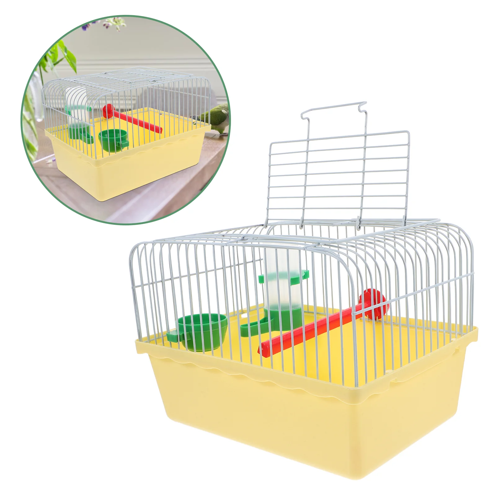 Spacious Bird Carrier for Travel Portable Bird Travel Cage with Perch Food Box Waterer Parrot Outing Carrying Cage Lightweight - Image 2
