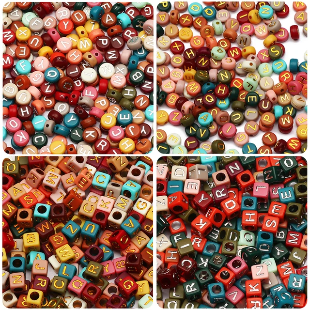 Mixed Color Letter Acrylic Beads Round Flat Alphabet Loose Spacer Beads For  Jewelry Making Handmade Diy Bracelet Accessories - AliExpress
