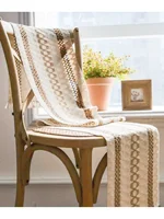 Boho Table Runner for Home Decor Macrame Cream & Brown Farmhouse Table Runner with Tassels for Bohemian Dining Bedroom Decor 2
