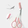 Eyebrow Trimmer Scissors Stainless Steel Beauty Tools Removable Eyelash Hair Remover Shaver Cutter Color Titanium 4