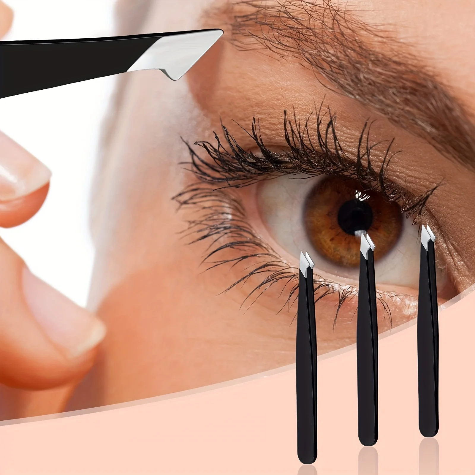 

3 PCS Stainless Steel Eyebrow Tweezers Tool Eyebrow Clip Beauty tool Multi-functional Tweezers For shaving eyebrow plucking