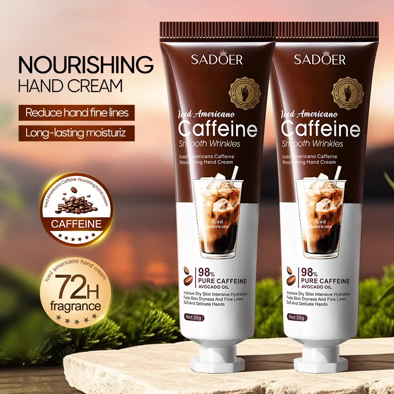 SADOER Caffeine Hand Cream Moisturizing Anti Wrinkles Nourishing Whitening Hydrating Anti-aging Hands Skin Care Products