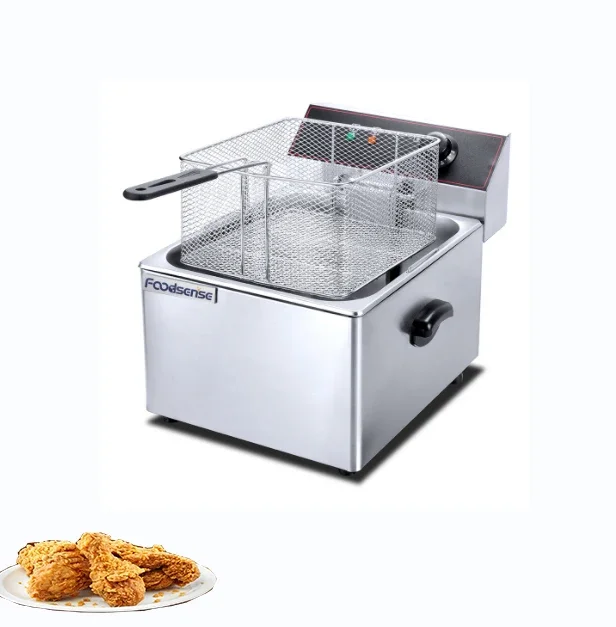 

Electric fryer single cylinder double sieve commercial French fries fried chicken legs