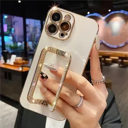 Glitter Diamond Bracket Phone Case - INS Korea Soft Cover - Galaxy Note10 (White)