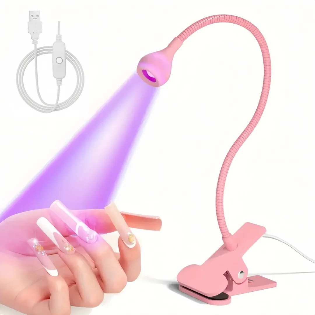 UV LED Nail Drying Lamp Nail Curing Light 395nm Wavelength Clip-on Desk Mini USB For Gel Nails ongle Manicure Salon Tools