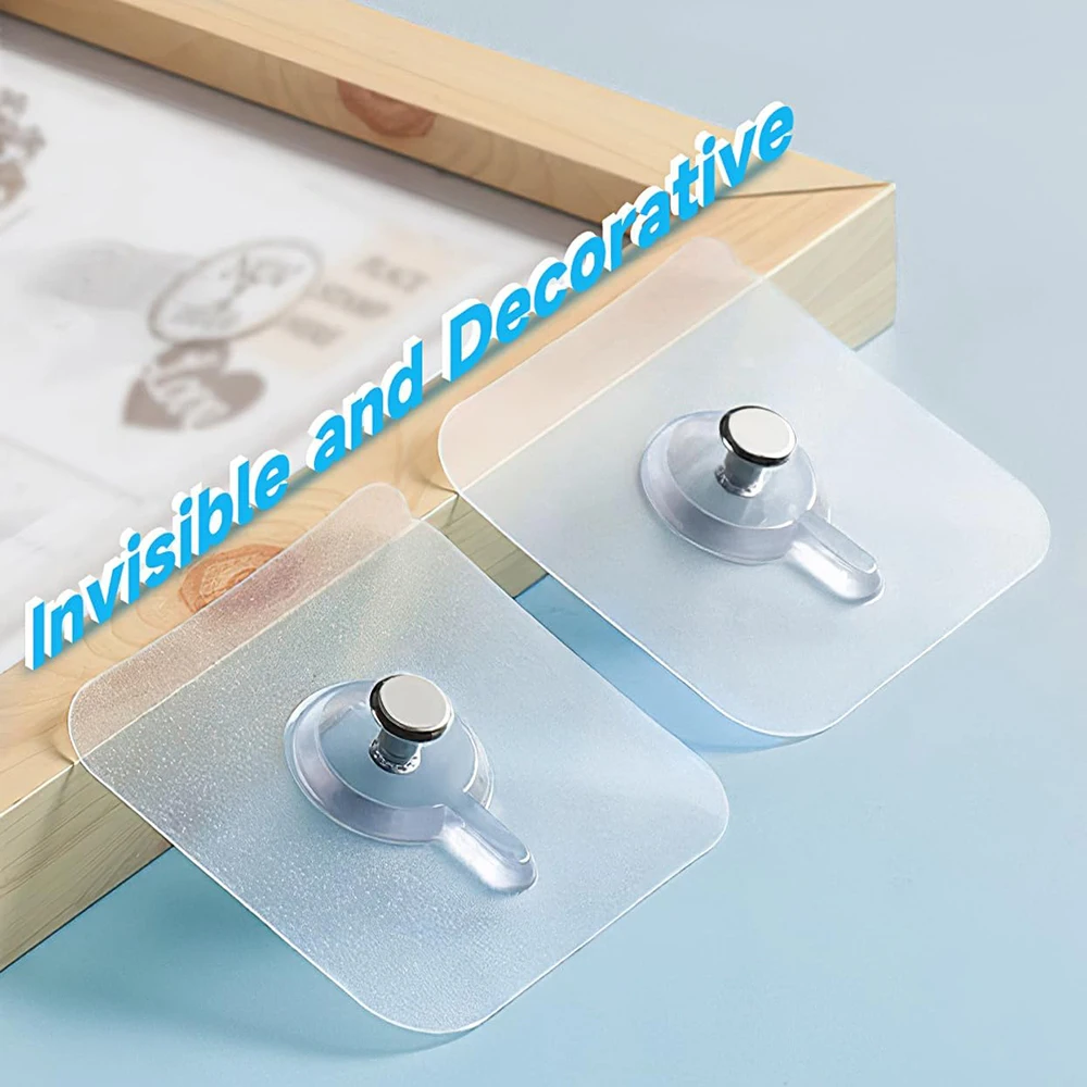 Description Picture 2 of item10/20 Pack Strong Adhesive Hooks No Drilling Waterproof Hooks for Picture Frames Posters Kitchen Bathroom Accessories Screw Hook