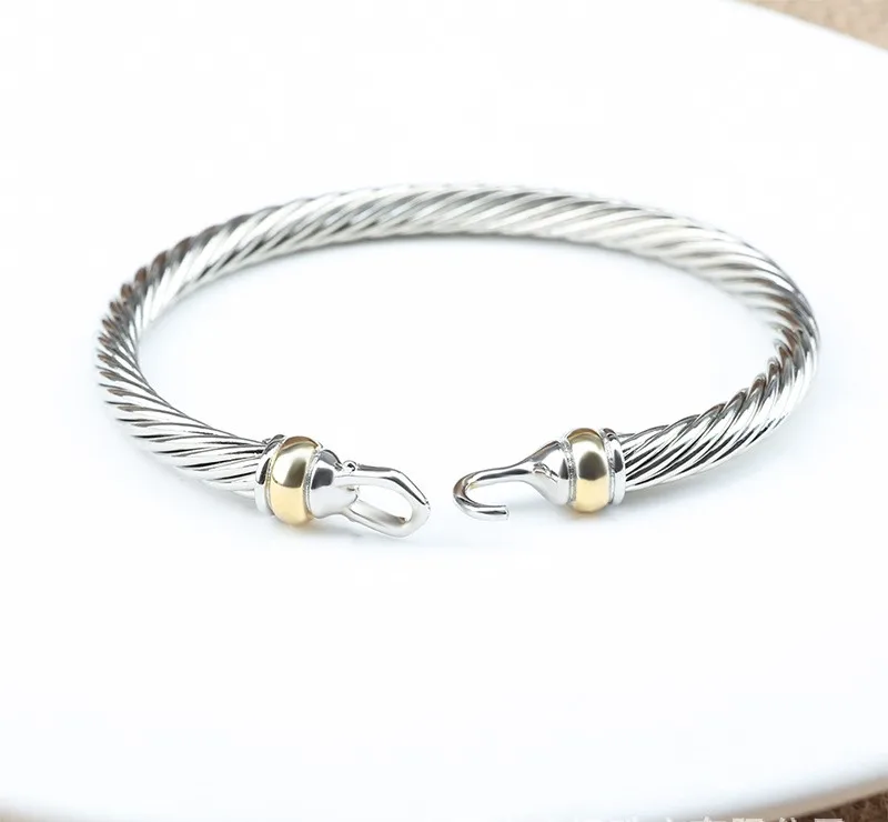European and American Fashion Popular Twisted Thread Hook Head 5MM Open Bracelet