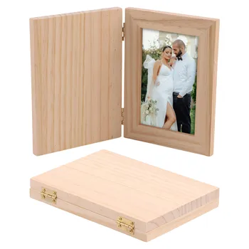 Cornice per foto in legno da 2 pezzi Cornice in legno massello sicura Pratica visualizzazione fotografica per bambini per foto di matrimonio desktop domestico