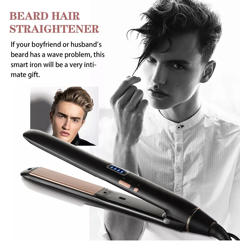 Description Picture 3 of item2 in1 Professional Hair Straightener Curling Iron PTC Heating Flat Iron Tourmaline Ceramic with Digital Max 210?/750? Dry&Wet