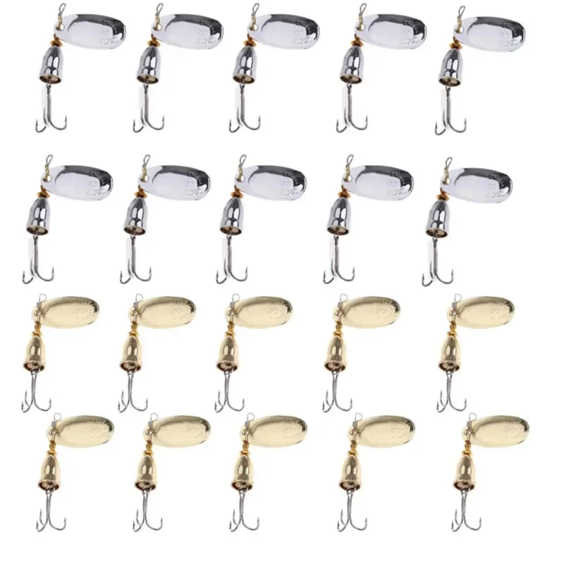 Fishing Lure 10Pcs Sequins Crankbait Spinner Spoon Metal Bait Spoon Baits For Bass Trout Perch Pike Rotating 6.7cm 6/7g