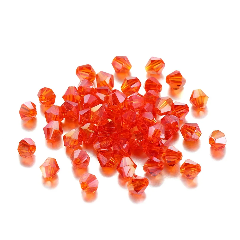 Shimmering AB Glass Bicone Beads – 200Pcs