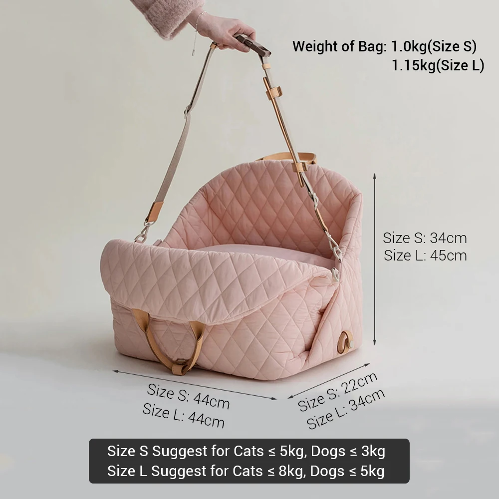 XUYIDAN Fashion Pet Carrier Dog Purse Foldable Dog Cat Handbag Leather Tote  Bag Soft-sided Carriering for Puppy and Small Dogs Portable Travel  Airline-approved, (Coffee, L) 