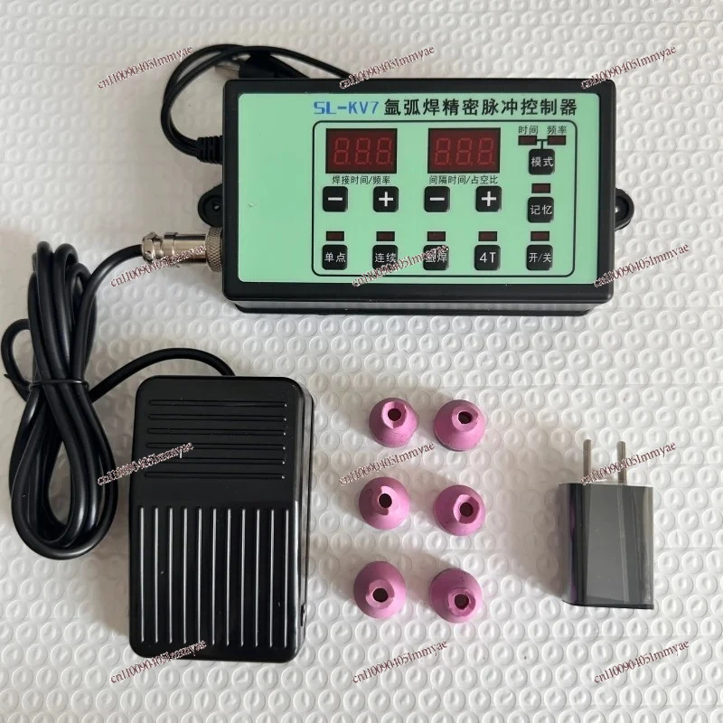 Toplionace SL-KV7 Argon Arc Welding High Precision Time Pulse Controller with Foot Pedal, DIY Stainless Steel Cold Welding Machine Modified Cold Welder (with Pedal, SL-KV7