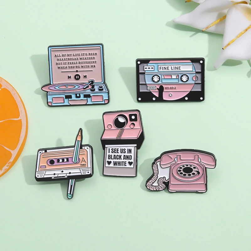 tajia Muziek Tape Emaille Pin Vintage Nostalgische Beste Song Broches